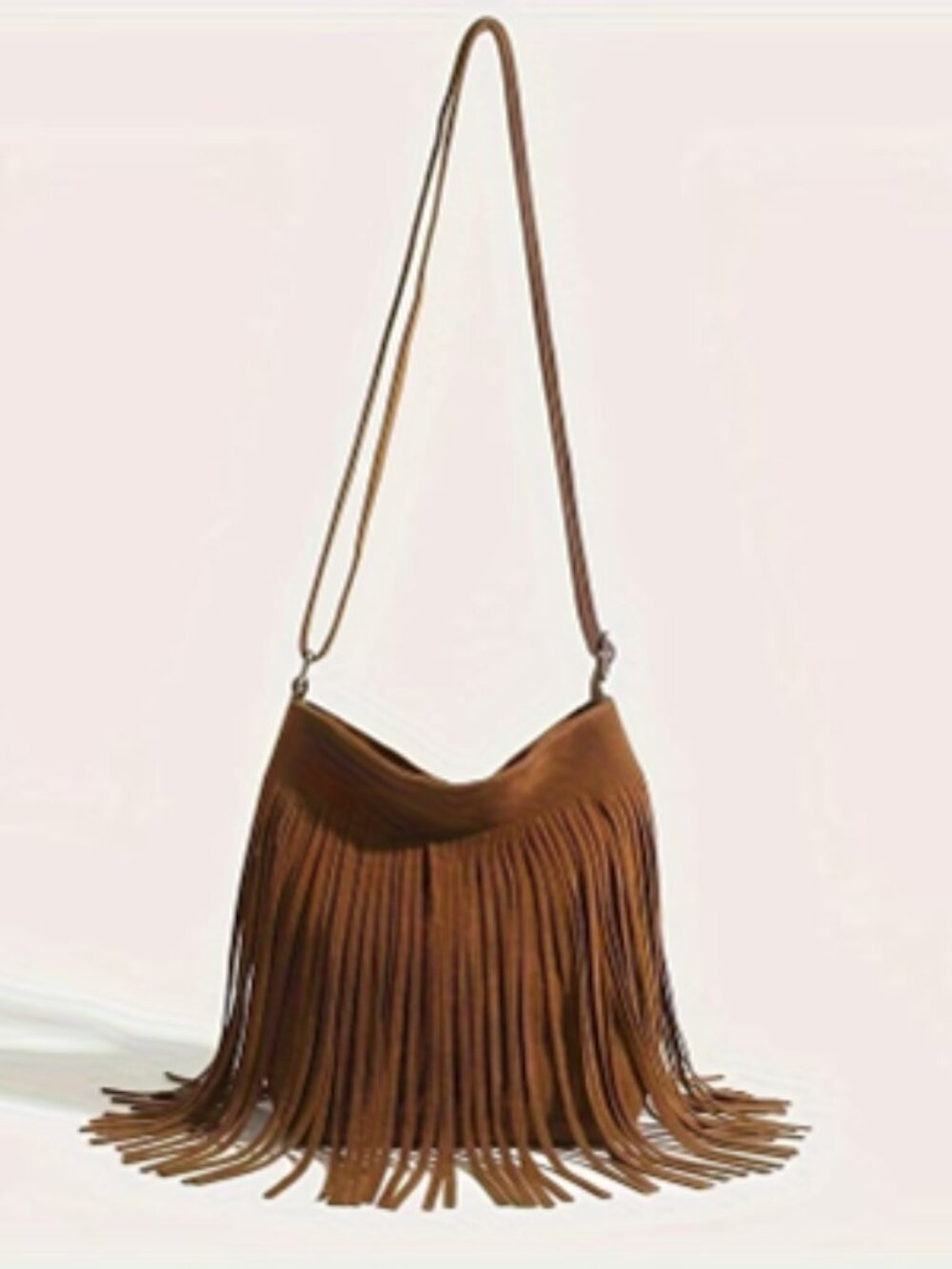 Moccasin Style Fringe Crossbody Bag - Brown - Boho Chic - 70's - NWT